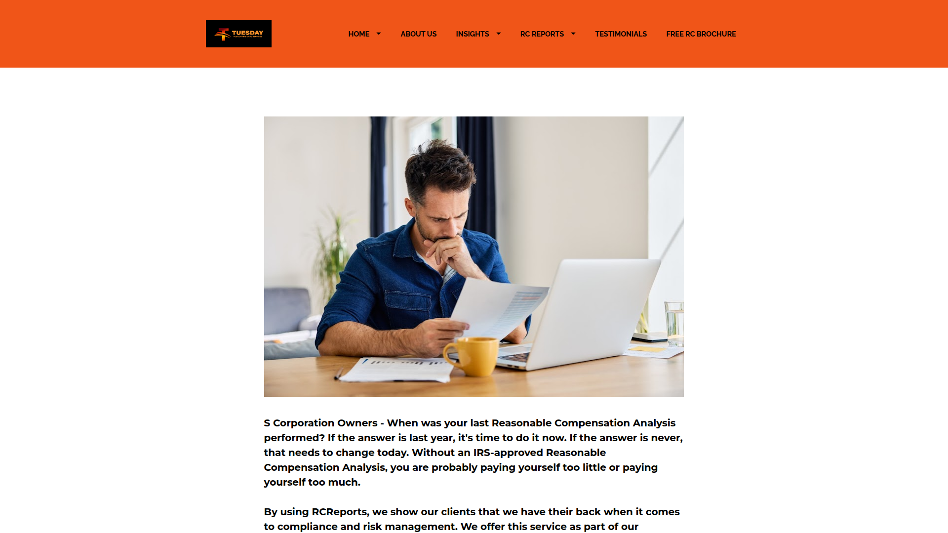 S-Corp owner reviewing compensation analysis