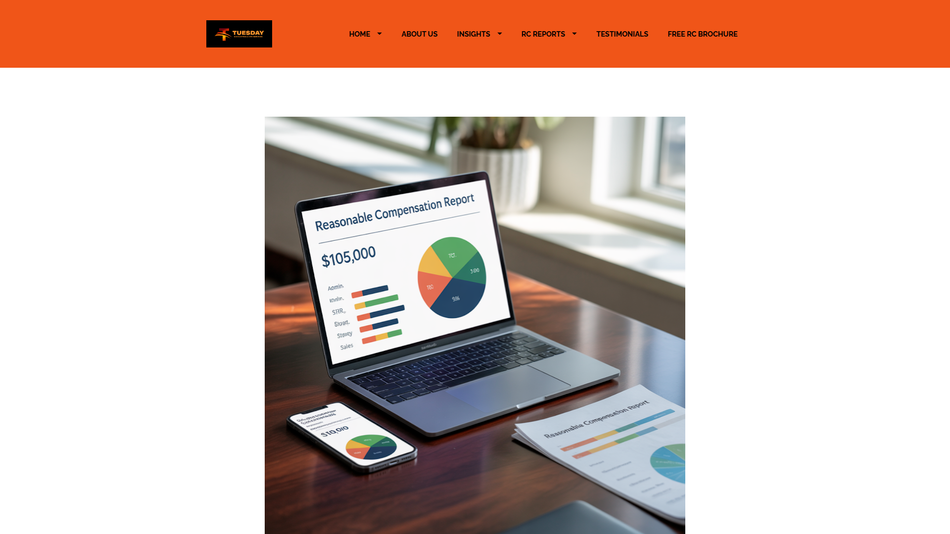 Reasonable Compensation Report on laptop